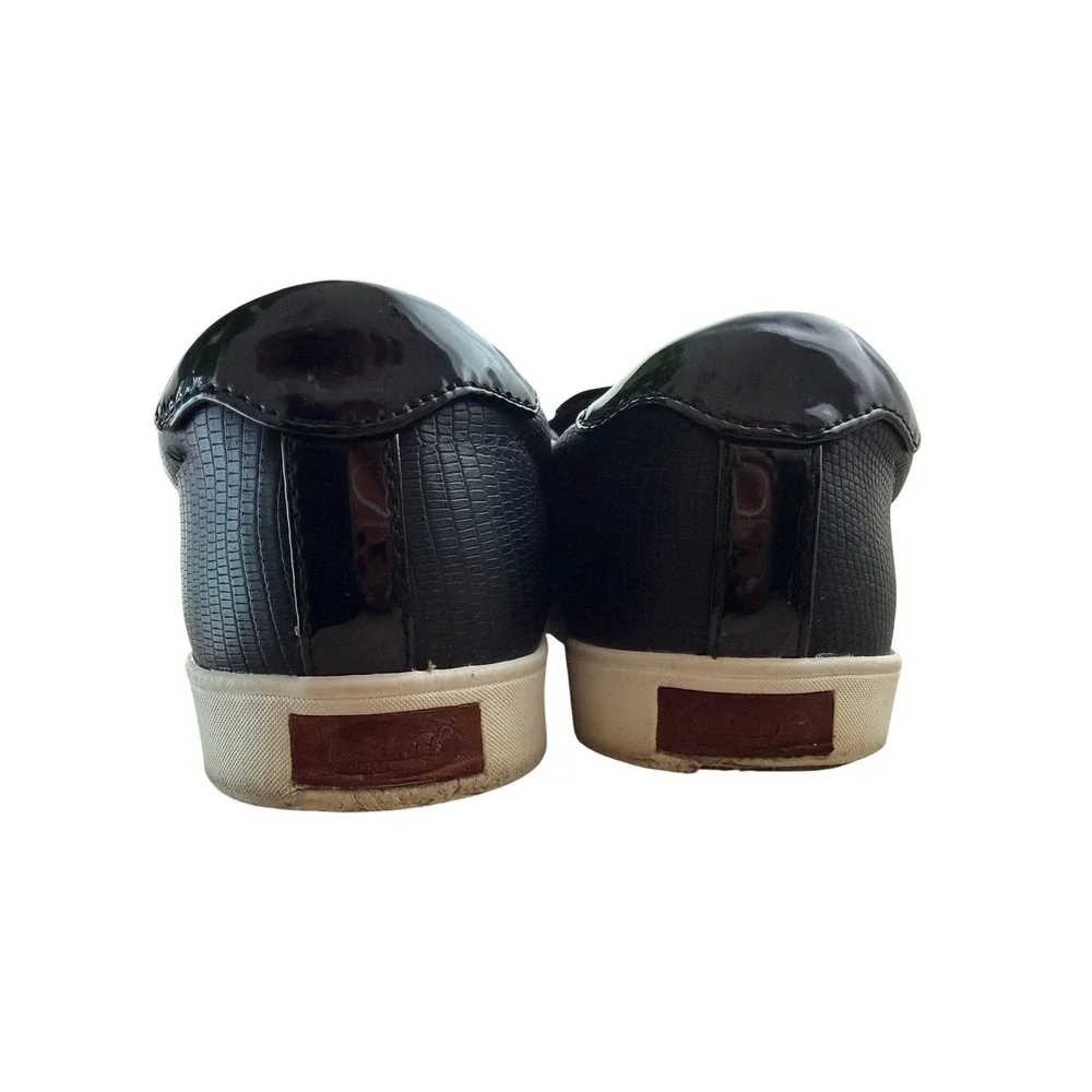 Dr.‎ Scholls Womens Black Snakeskin Embossed Memory Foam Slip On Sneakers 9.5M